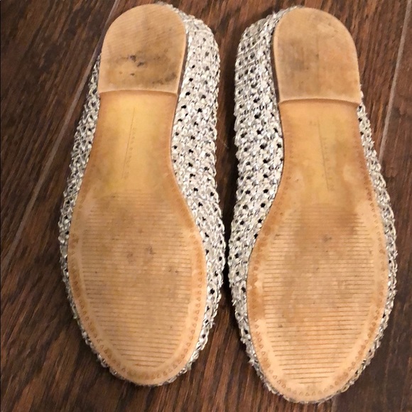 Zara Girls Silver woven flats size 6 - Picture 3 of 4